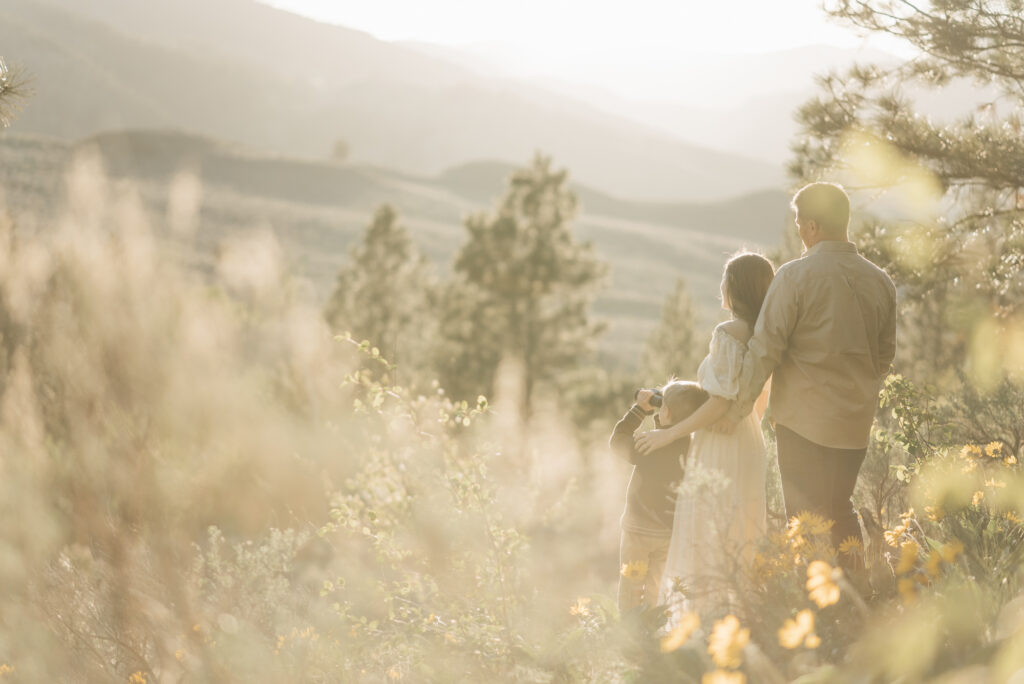 family spends time together in Penticton