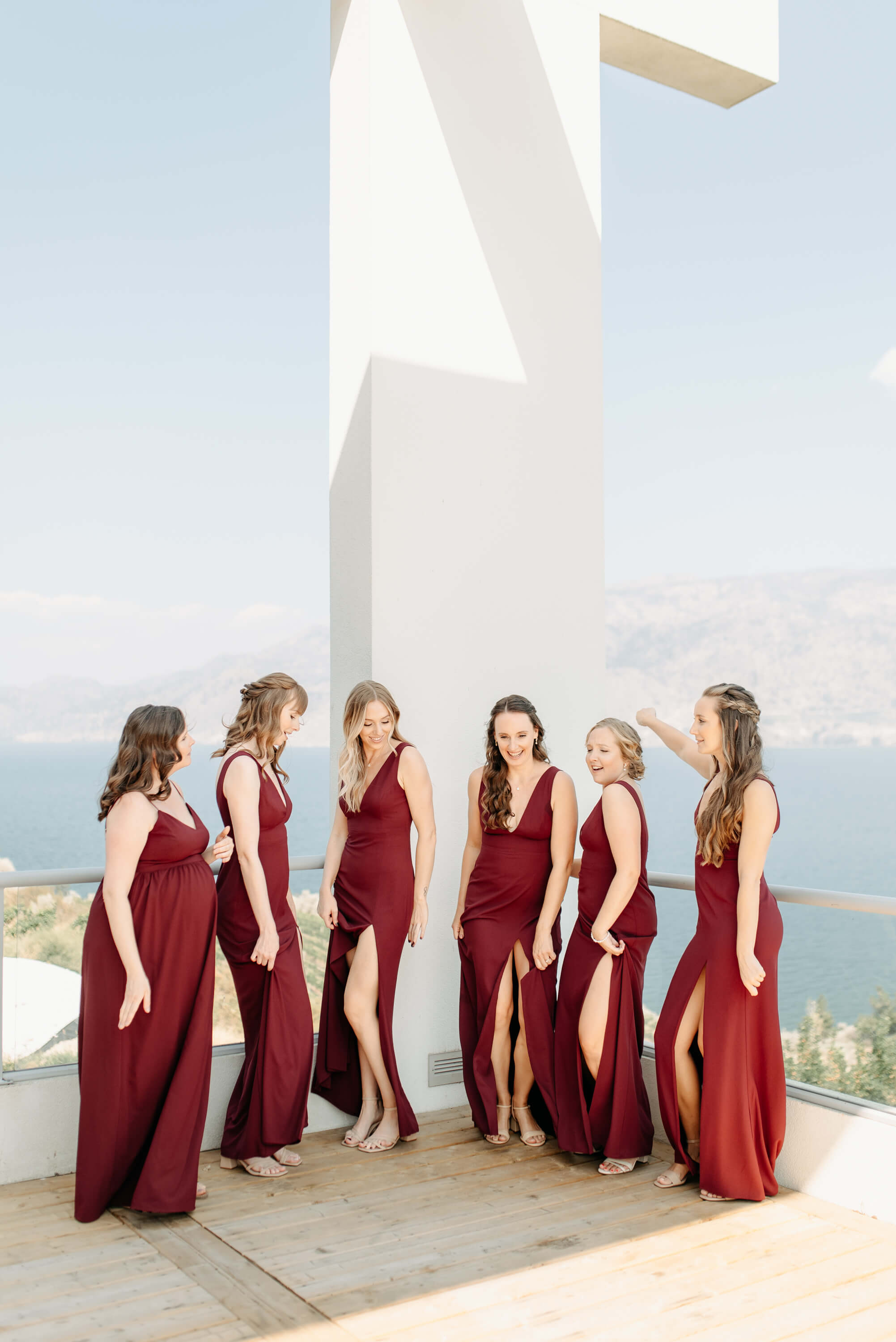 wife holding her new husband's arm on their wedding day