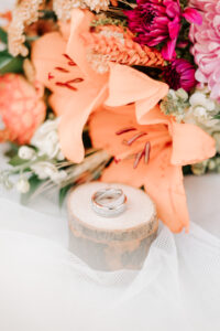wedding rings at a predator ridge wedding