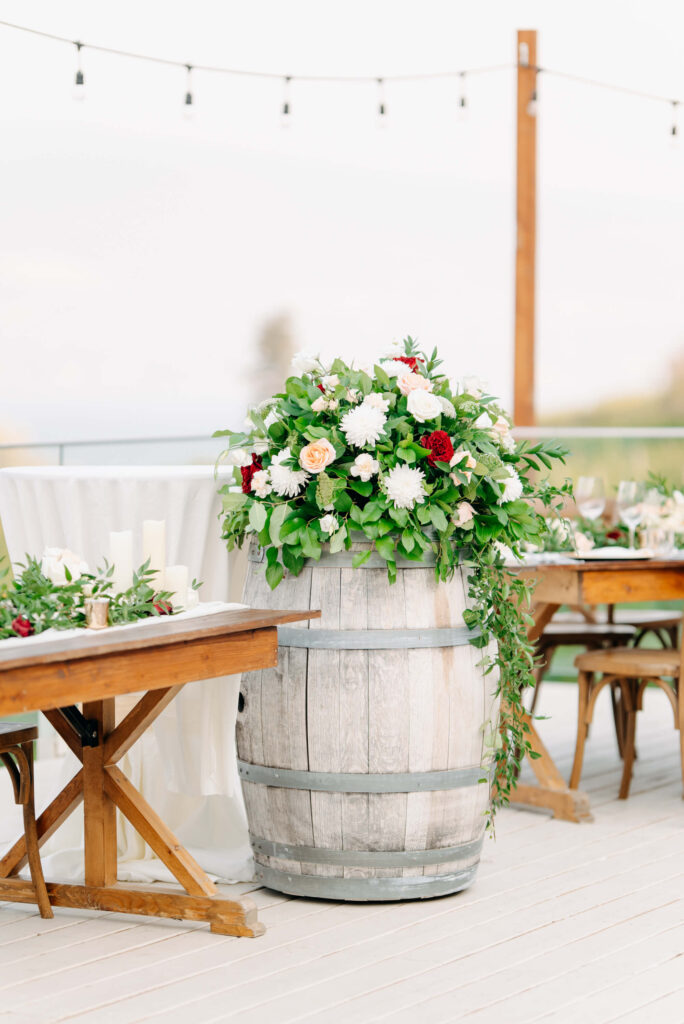 Florals are an integral part of the decor. 