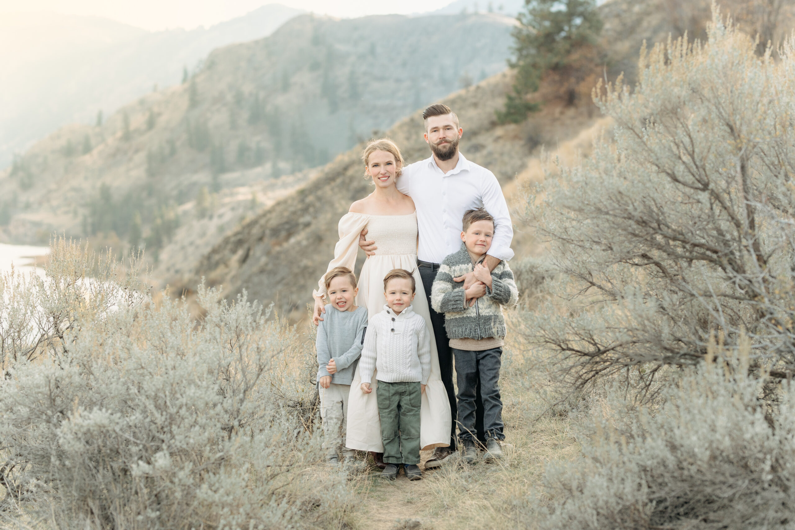 happy family with 3 boys