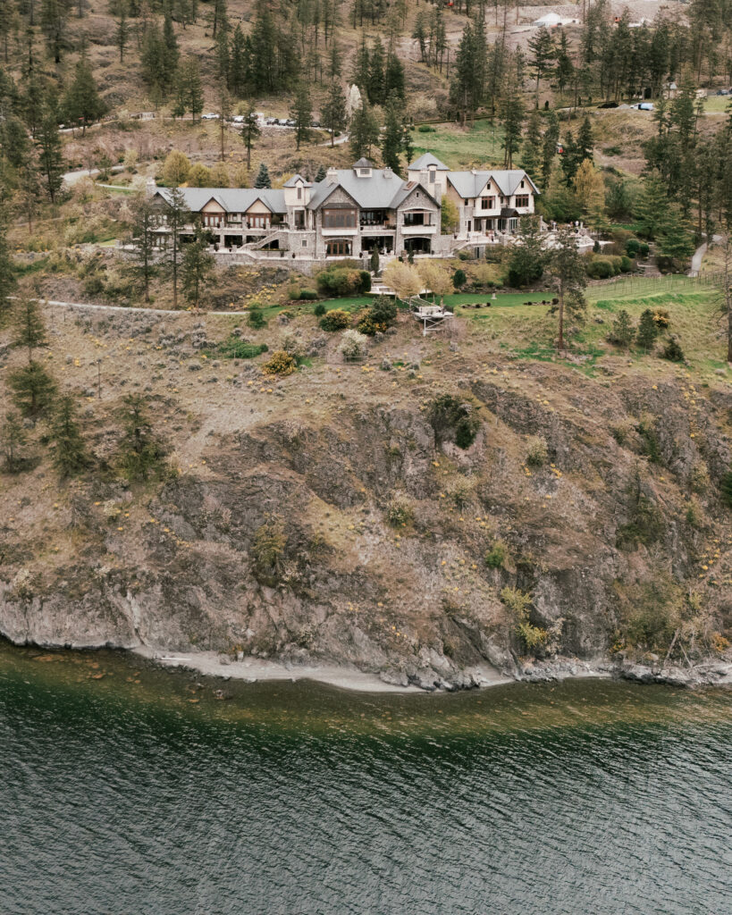 aerial photo of chateau okanagan wedding venue